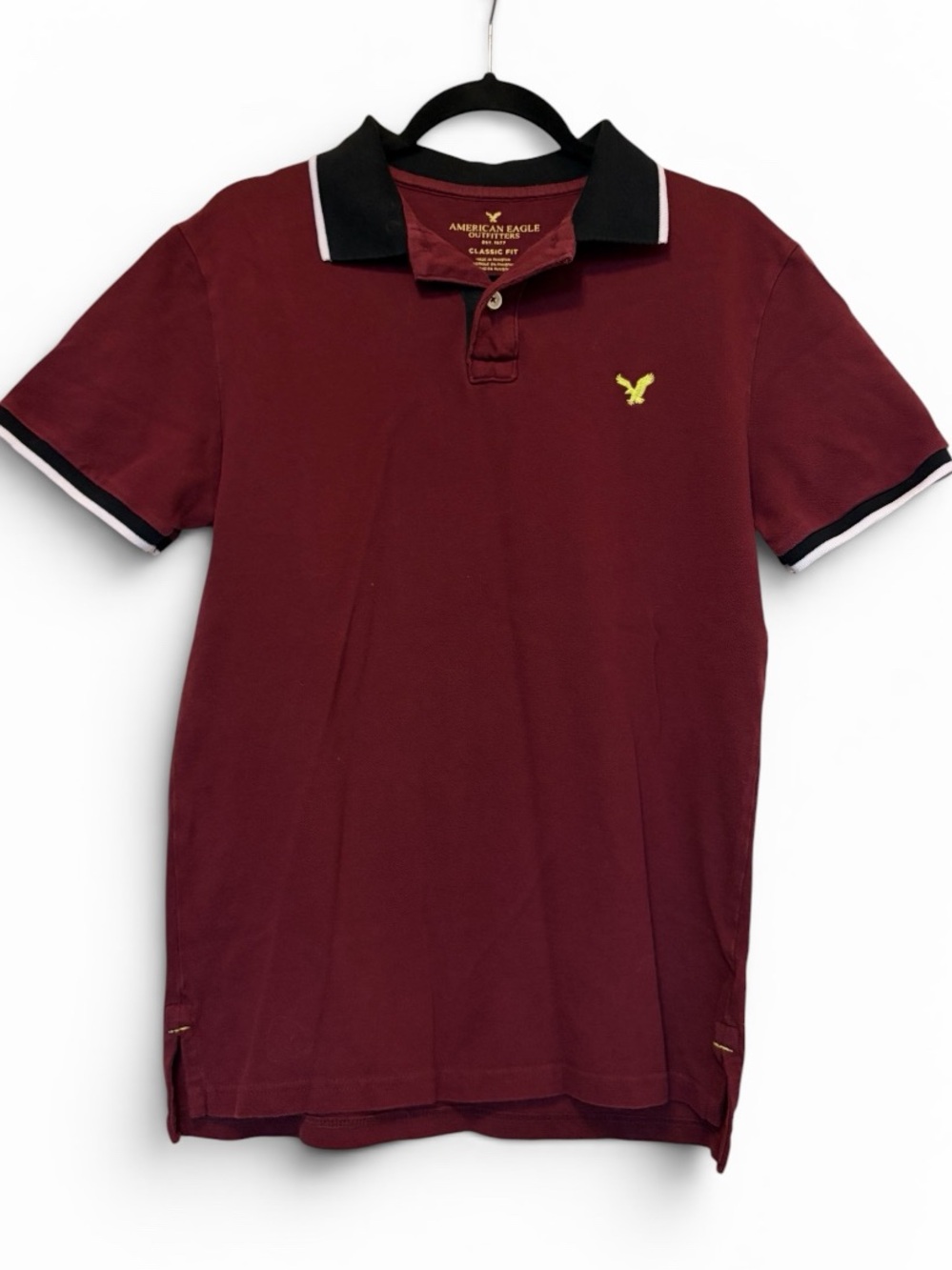 American Eagle Classic Fit Polo Shirt Men’s Medium Burgundy